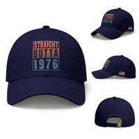 Straight Outta 1976 Baseball Cap Funny 50th Birthday Retro Neon Gradient Effect Printing