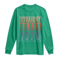 Straight Outta 1976 Long Sleeve Shirt Funny 50th Birthday Retro Neon Gradient Effect Printing