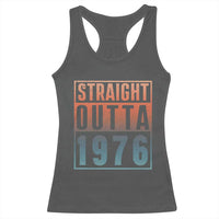 Straight Outta 1976 Racerback Tank Top Funny 50th Birthday Retro Neon Gradient Effect Printing