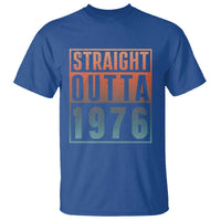 Straight Outta 1976 T Shirt Funny 50th Birthday Retro Neon Gradient Effect Printing