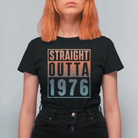 Straight Outta 1976 T Shirt For Women Funny 50th Birthday Retro Neon Gradient Effect Printing