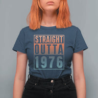 Straight Outta 1976 T Shirt For Women Funny 50th Birthday Retro Neon Gradient Effect Printing
