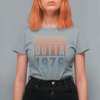 Straight Outta 1976 T Shirt For Women Funny 50th Birthday Retro Neon Gradient Effect Printing