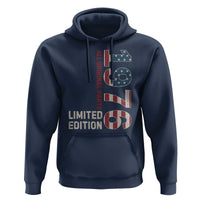 Vintage 1976 All Original Parts Hoodie Patriotic US Flag 50th Birthday Gift