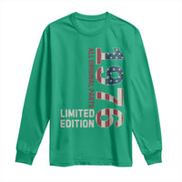 Vintage 1976 All Original Parts Long Sleeve Shirt Patriotic US Flag 50th Birthday Gift