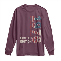 Vintage 1976 All Original Parts Long Sleeve Shirt Patriotic US Flag 50th Birthday Gift