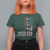 Vintage 1976 All Original Parts T Shirt For Women Patriotic US Flag 50th Birthday Gift