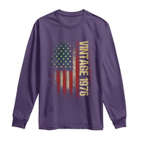 Vintage 1976 Distressed American Flag Long Sleeve Shirt Patriotic 50th Birthday Graphic