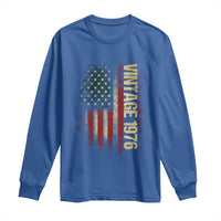 Vintage 1976 Distressed American Flag Long Sleeve Shirt Patriotic 50th Birthday Graphic