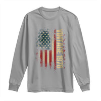 Vintage 1976 Distressed American Flag Long Sleeve Shirt Patriotic 50th Birthday Graphic