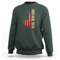 Vintage 1976 Distressed American Flag Sweatshirt Patriotic 50th Birthday Graphic