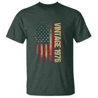 Vintage 1976 Distressed American Flag T Shirt Patriotic 50th Birthday Graphic