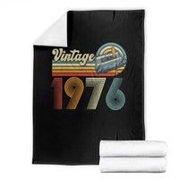 Vintage Sunset 1976 Retro Cassette Throw Blanket Mechanical Dial Tech Nostalgia 50th Birthday