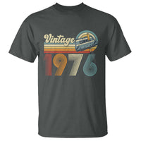 Vintage Sunset 1976 Retro Cassette T Shirt Mechanical Dial Tech Nostalgia 50th Birthday