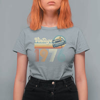 Vintage Sunset 1976 Retro Cassette T Shirt For Women Mechanical Dial Tech Nostalgia 50th Birthday