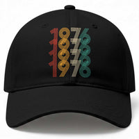 Retro 1976 Multi Line Neon Pop Typography Baseball Cap Vintage 50th Birthday Gift