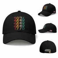 Retro 1976 Multi Line Neon Pop Typography Baseball Cap Vintage 50th Birthday Gift