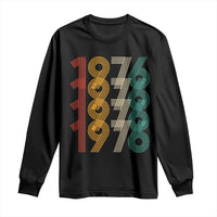 Retro 1976 Multi Line Neon Pop Typography Long Sleeve Shirt Vintage 50th Birthday Gift