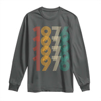 Retro 1976 Multi Line Neon Pop Typography Long Sleeve Shirt Vintage 50th Birthday Gift