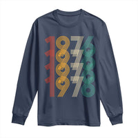 Retro 1976 Multi Line Neon Pop Typography Long Sleeve Shirt Vintage 50th Birthday Gift