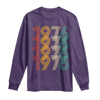 Retro 1976 Multi Line Neon Pop Typography Long Sleeve Shirt Vintage 50th Birthday Gift