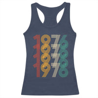 Retro 1976 Multi Line Neon Pop Typography Racerback Tank Top Vintage 50th Birthday Gift