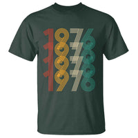 Retro 1976 Multi Line Neon Pop Typography T Shirt Vintage 50th Birthday Gift