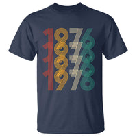 Retro 1976 Multi Line Neon Pop Typography T Shirt Vintage 50th Birthday Gift