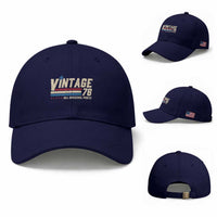 Vintage 76 All Original Parts Baseball Cap Retro Stripe Patriotic 50th Birthday