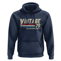 Vintage 76 All Original Parts Hoodie Retro Stripe Patriotic 50th Birthday