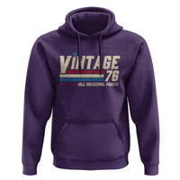 Vintage 76 All Original Parts Hoodie Retro Stripe Patriotic 50th Birthday