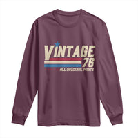 Vintage 76 All Original Parts Long Sleeve Shirt Retro Stripe Patriotic 50th Birthday