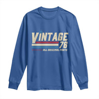 Vintage 76 All Original Parts Long Sleeve Shirt Retro Stripe Patriotic 50th Birthday
