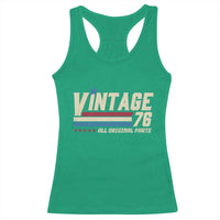 Vintage 76 All Original Parts Racerback Tank Top Retro Stripe Patriotic 50th Birthday