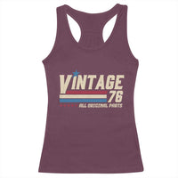 Vintage 76 All Original Parts Racerback Tank Top Retro Stripe Patriotic 50th Birthday