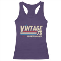 Vintage 76 All Original Parts Racerback Tank Top Retro Stripe Patriotic 50th Birthday