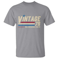 Vintage 76 All Original Parts T Shirt Retro Stripe Patriotic 50th Birthday