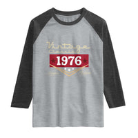 Vintage Classic 1976 Limited Edition Raglan Shirt Luxury Retro Milestone Birthday