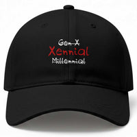 Gen X Xennial Millennial Baseball Cap Micro Generation Retro Typography Graphic