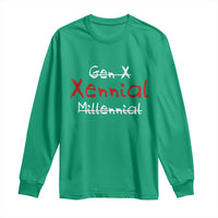 Gen X Xennial Millennial Long Sleeve Shirt Micro Generation Retro Typography Graphic