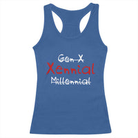 Gen X Xennial Millennial Racerback Tank Top Micro Generation Retro Typography Graphic