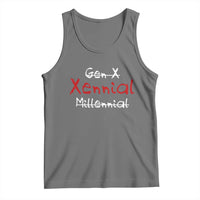 Gen X Xennial Millennial Tank Top Micro Generation Retro Typography Graphic