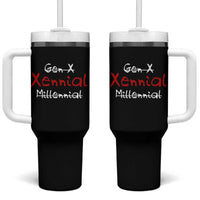Gen X Xennial Millennial Tumbler With Handle Micro Generation Retro Typography Graphic