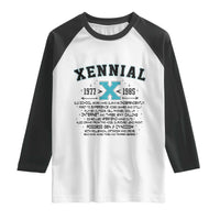 Xennial Definition 1977 to 1985 Raglan Shirt Vintage Dictionary Style Graphic