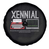 Xennial Typewriter and Computer Screen Spare Tire Cover Analog Childhood Digital Adulthood