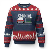 Xennial Typewriter and Computer Screen Ugly Christmas Sweater Analog Childhood Digital Adulthood