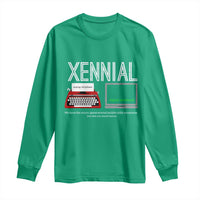 Xennial Typewriter and Computer Screen Long Sleeve Shirt Analog Childhood Digital Adulthood