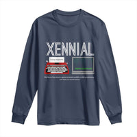 Xennial Typewriter and Computer Screen Long Sleeve Shirt Analog Childhood Digital Adulthood