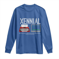Xennial Typewriter and Computer Screen Long Sleeve Shirt Analog Childhood Digital Adulthood