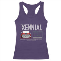 Xennial Typewriter and Computer Screen Racerback Tank Top Analog Childhood Digital Adulthood
